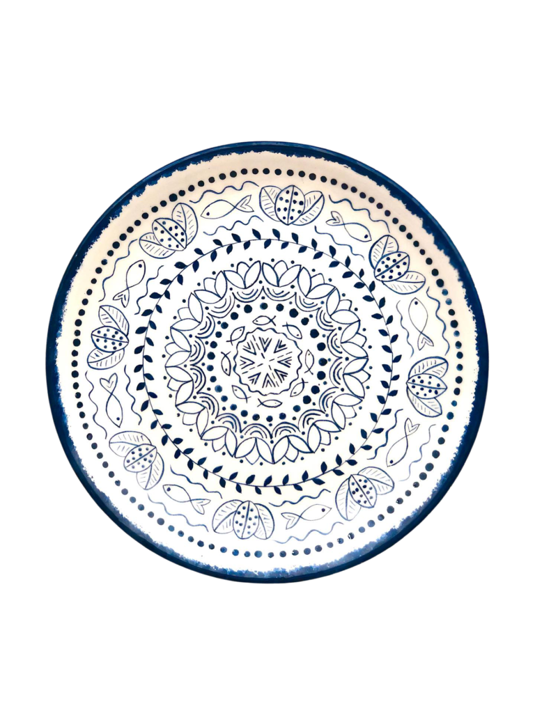 Kobalt Mandala Dekoratif Tabak