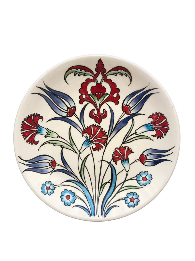 Laleli Karanfilli 18 cm Çini Tabak