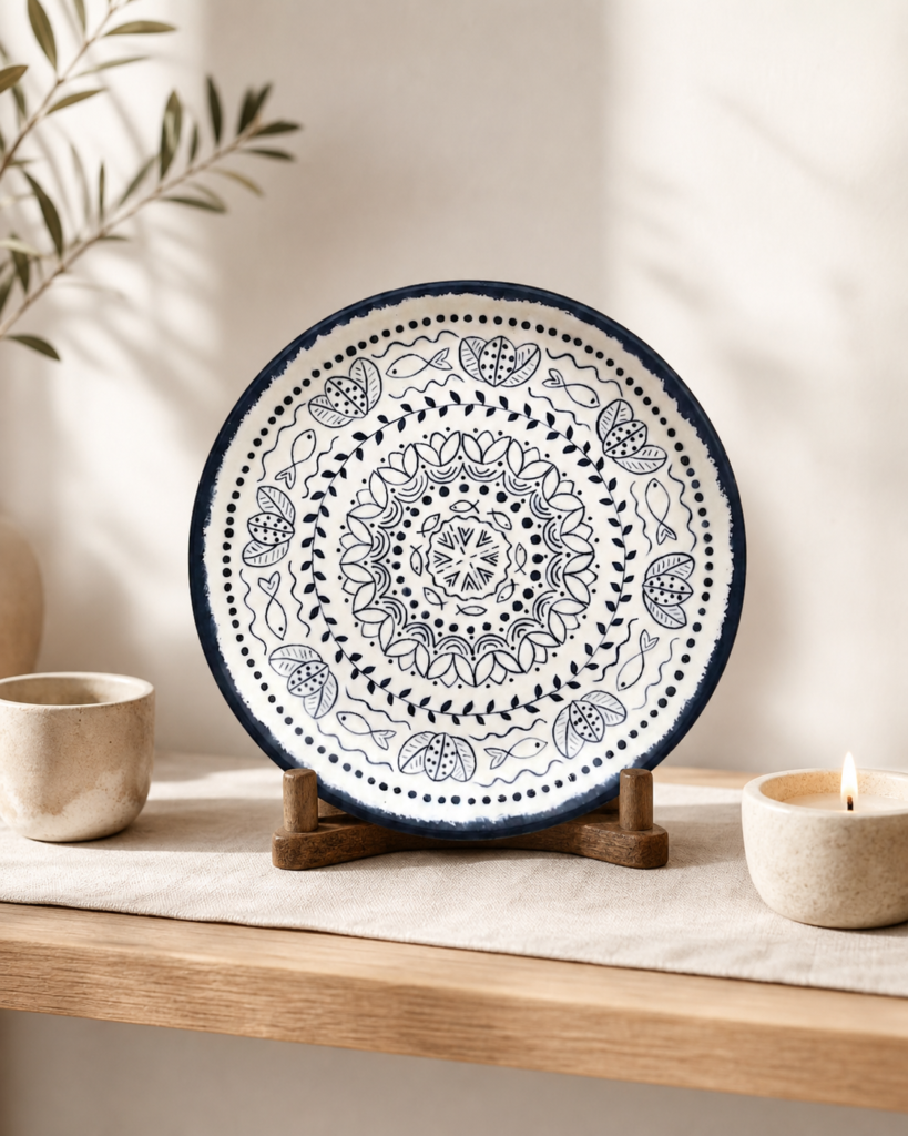 Mandala Esintili Dekoratif Tabak